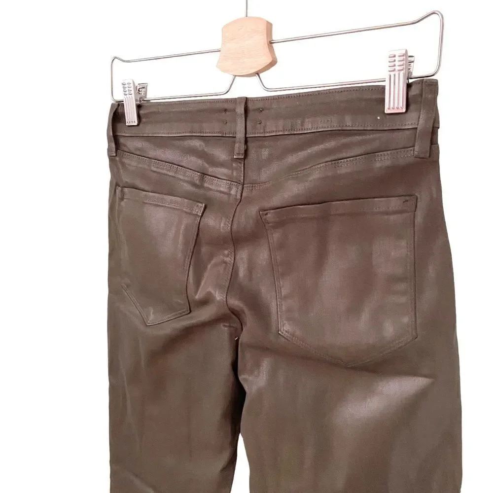 NEW L’AGENCE Margot High Rise Skinny Jeans in Army Coated Size 28